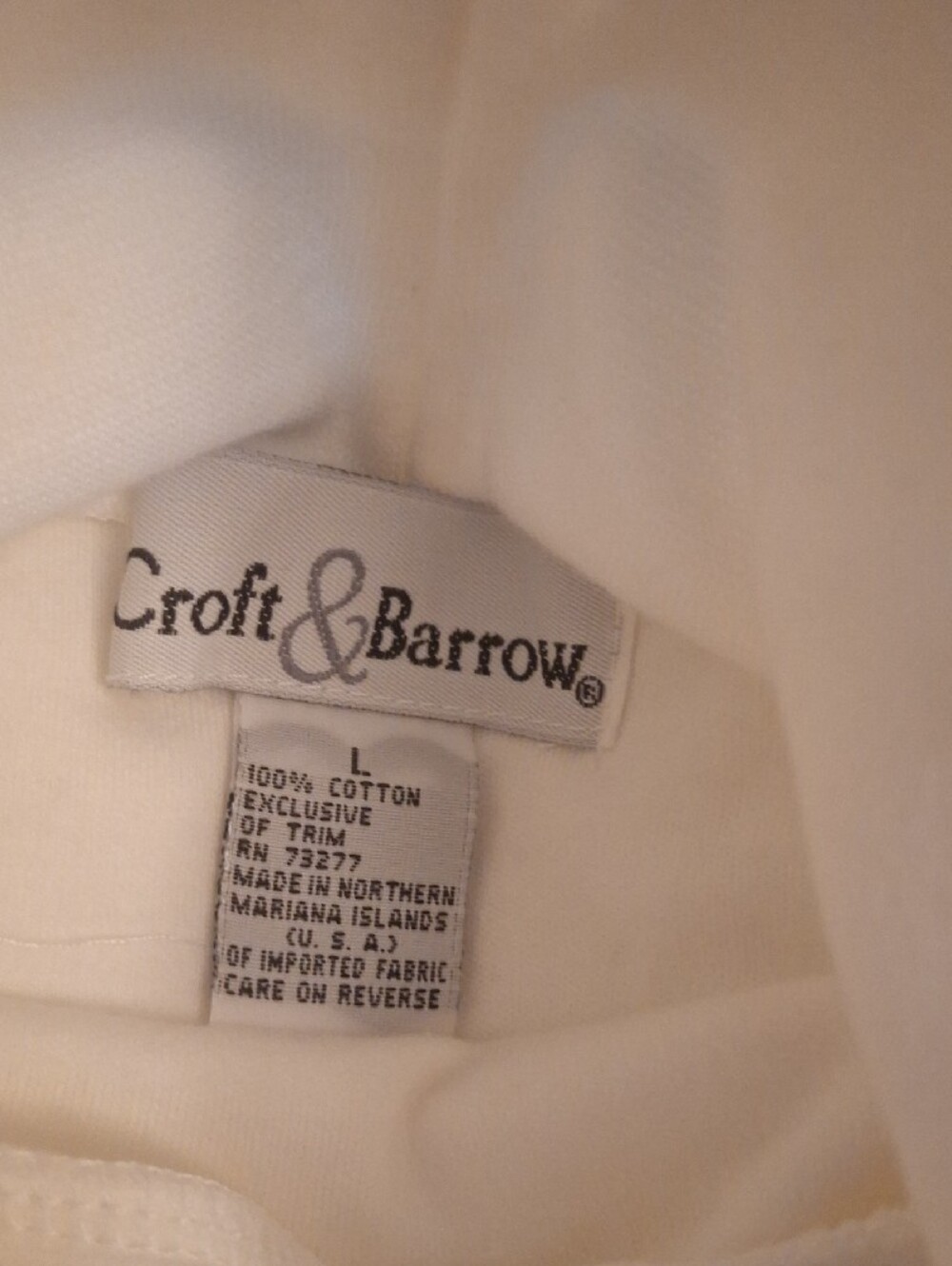 Croft & Borrow Halloween White Cotton Top - Classic Turtleneck Size Large - Picture 5 of 5